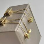 Сережки Селін у лимонному золоті ,крупно застібка
