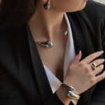 Чокер на шию Крапля з сережками, на тілі