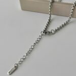 довгий підвіс hermes у сріблі застібка