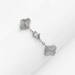 Браслет з конюшинами Van Cleef з металевою серцевиною срібло застібка