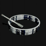 Класичний жорсткий браслет Cartier з викруткою срібло