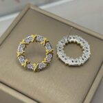Круглі сережки-гвіздочки Tiffany з камінням, застібка