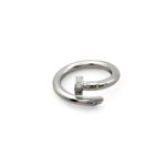 Каблучка-цвях Cartier з камінням та лого срібло1