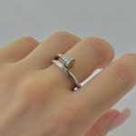Каблучка-цвях Cartier з камінням та лого срібло2