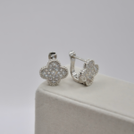 Сережки Van Cleef у камінні з англійською застібкою та логотипом срібло1