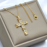 Підвіс Tiffany у вигляді хрестика золото застібка