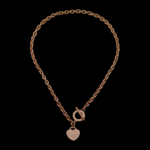 Ланцюговий підвіс Tiffany із сердечком рожеве золото