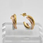 Потрійні сережки півкільця Cartier з логотипом