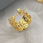 Широкі сережки Hermes з логотипом лого