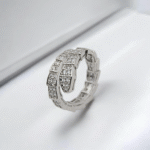 Каблучка BVLGARI з камінням у вигляді змії срібло1