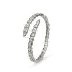 Жорсткий браслет з камінням BVLGARI у вигляді змії срібло1