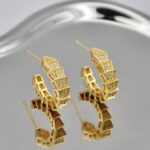Сережки BVLGARI з камінням у вигляді змії золото1