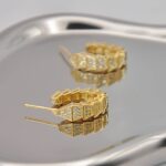 Сережки BVLGARI з камінням у вигляді змії золото2