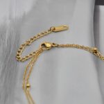 Браслет на ніжку Tiffany із серцями та камінням лимонне золото застібка