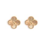 Сережки Van Cleef з металевою серцевиною на англійській застібці рожеве золото
