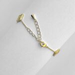 Браслет Van Cleef з маленькими конюшинами у камінні золото застібка