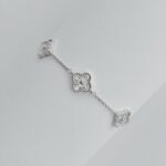 Браслет Van Cleef з маленькими конюшинами у камінні срібло
