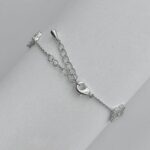 Браслет Van Cleef з маленькими конюшинами у камінні срібло застібка