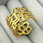 Широка каблучка Hermes універсального розміру з логотипом золото лого