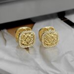 Маленькі сережки Loewe з камінням золото