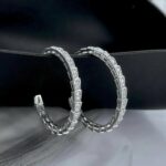Великі сережки-кільця BVLGARI у вигляді змії срібло1