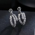 Маленькі сережки-кільця BVLGARI у вигляді змії срібло