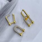 Подвійні сережки Tiffany з колекції HardWear з камінням золото застібка