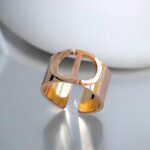 Широка каблучка Dior універсального розміру рожеве золото