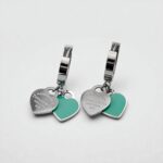 Мінімалістичні сережки Tiffany з двомя серцями срібло2