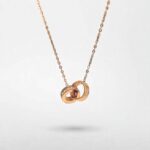 Підвіс Cartier з двома з'єднаними кільцями з камінням рожеве золото