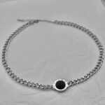 Масивне двостороннє кольє BVLGARI срібло чорний