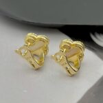 Сережки Van Cleef з італійською застібкою та сяючим обрамленням золото лого