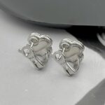 Сережки Van Cleef з італійською застібкою та сяючим обрамленням срібло лого