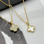 Двосторонній підвіс Van Cleef з камінням золото білий