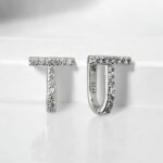 Мінімалістичні сережки з камінням з колекції Tiffany T срібло2