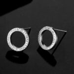 Комплект Tiffany у вигляді кілець з камінням: сережки та підвіс сережки срібло