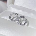 Сережки-гвіздочки Tiffany у вигляді кілець з камінням срібло2