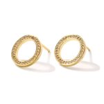 Сережки-гвіздочки Tiffany у вигляді кілець з камінням золото1