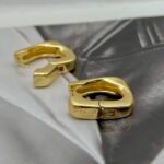 Елегантні прямокутні сережки Celine з логотипом золото лого