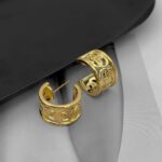 Широкі сережки пів-кільця Balenciaga золото