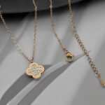 Двосторонній підвіс Van Cleef з крупним камінням золото білий
