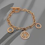 Браслет BVLGARI з камінням та підвісками золото