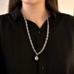 Ланцюговий підвіс Tiffany з колекції HardWear з кулькою та логотипом срібло на тілі