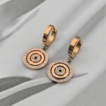 Сережки BVLGARI з камінням та логотипом золото