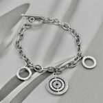 Браслет BVLGARI з камінням та підвісками срібло