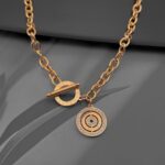 Підвіс BVLGARI з камінням та логотипом золото