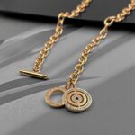 Підвіс BVLGARI з камінням та логотипом золото застібка
