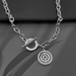 Підвіс BVLGARI з камінням та логотипом срібло