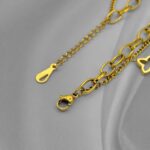 Подвійний ланцюговий браслет Louis Vuitton з підвісками лимонне золото застібка