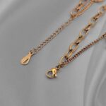 Подвійний ланцюговий браслет Louis Vuitton з підвісками рожеве золото застібка
